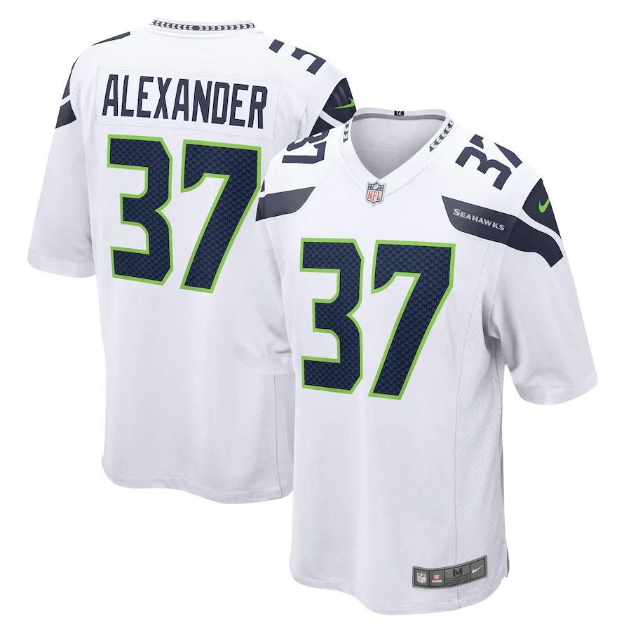 Men Seattle Seahawks 37 Shaun Alexander Nike White Retired Player Game NFL Jersey
